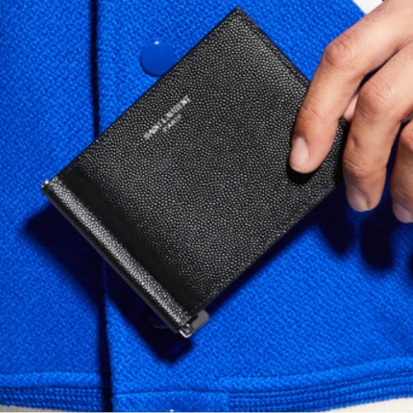 Saint Laurent Men’s YSL Leather Money Wallet w/ Money Clip - BRAND NEW! - Picture 6 of 6